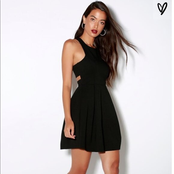 LULU'S Cutout & About Black Dress Size Med - Picture 1 of 7